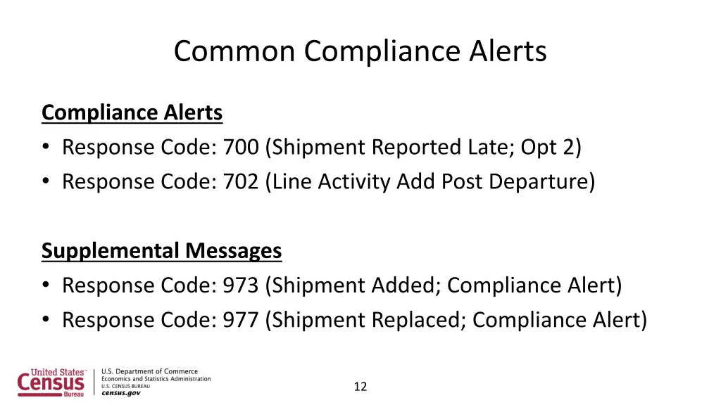 common compliance alerts