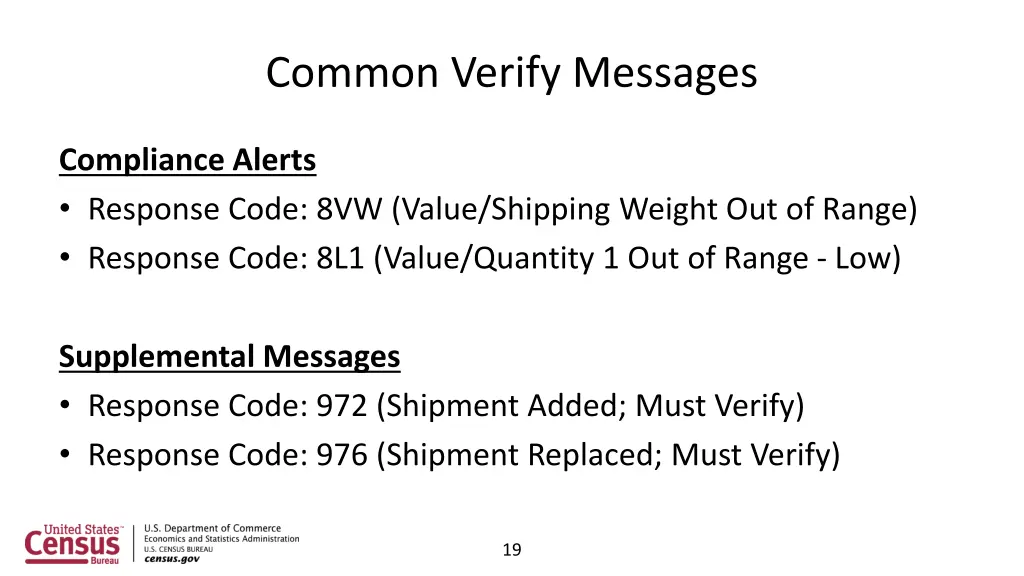 common verify messages