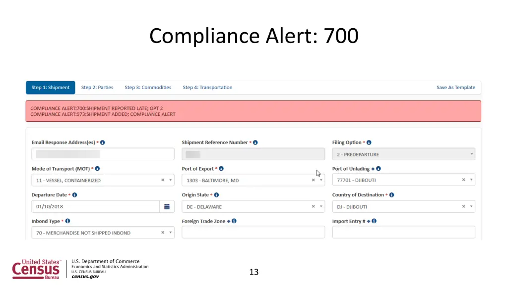 compliance alert 700