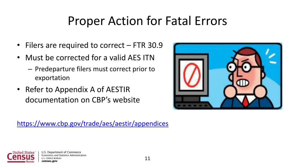 proper action for fatal errors