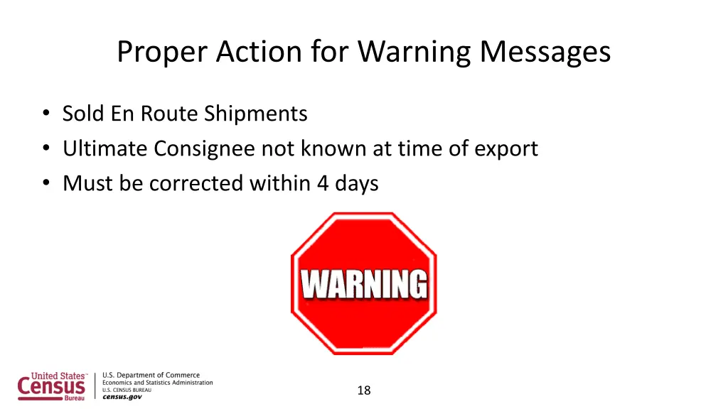 proper action for warning messages