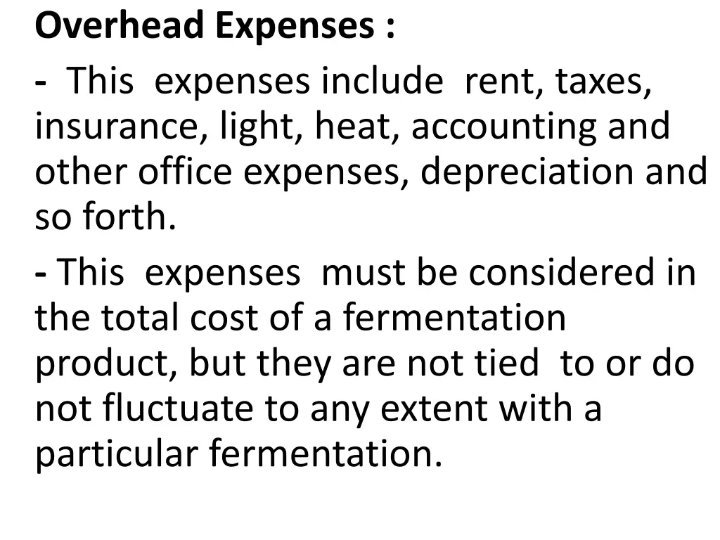 overhead expenses this expenses include rent