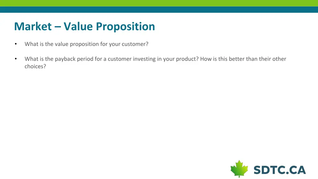 market value proposition