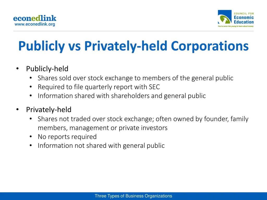 publicly held shares sold over stock exchange