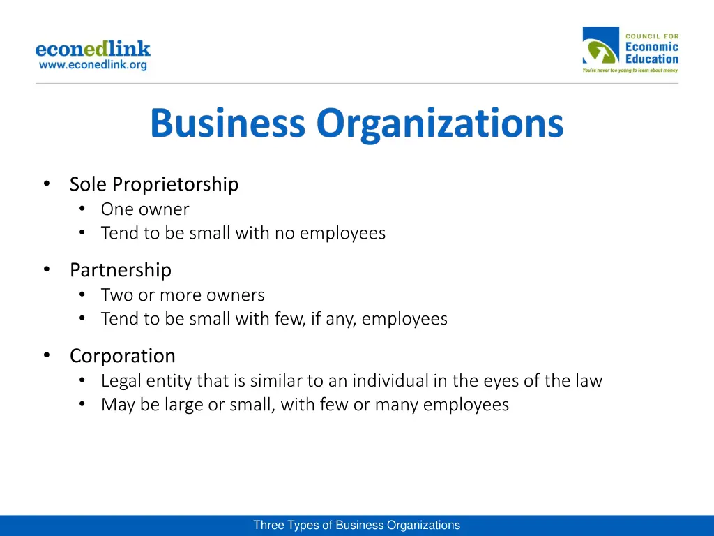 sole proprietorship one owner tend to be small