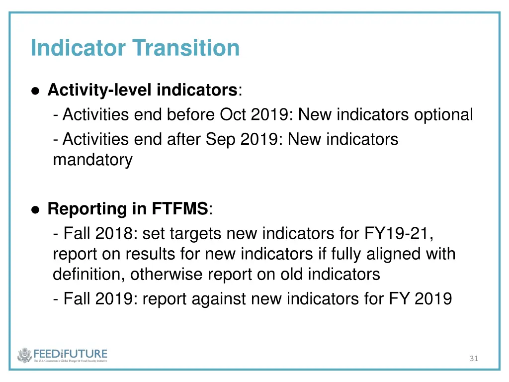 indicator transition