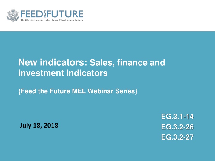 new indicators sales finance and investment