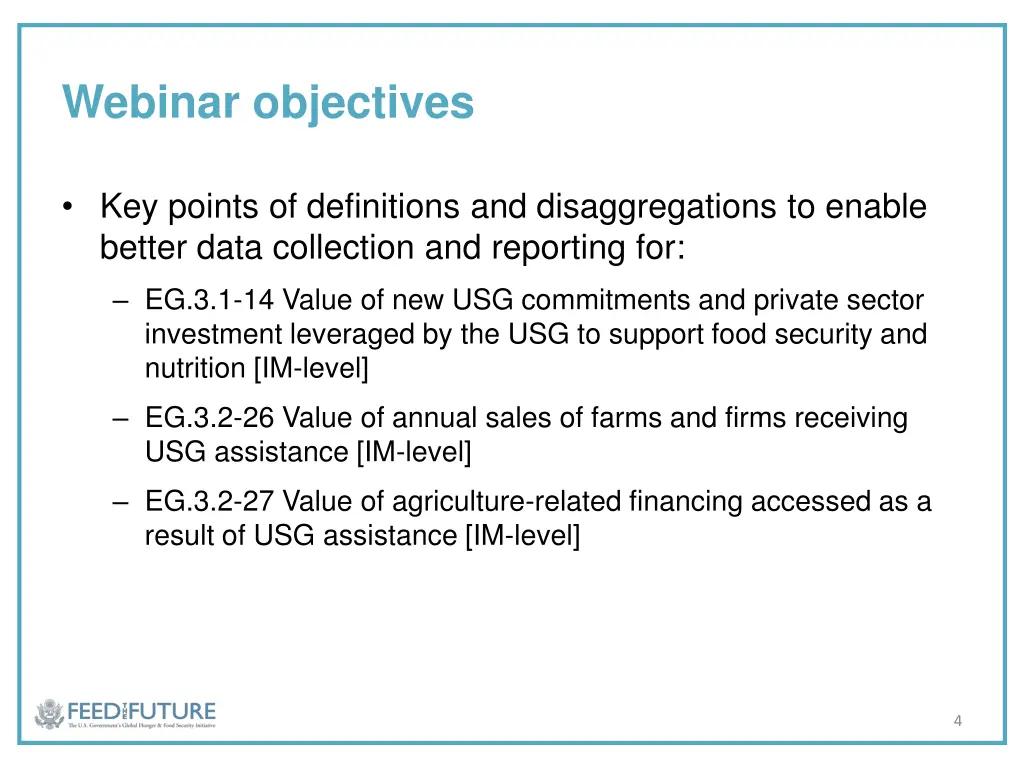 webinar objectives