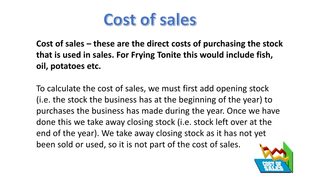 cost of sales