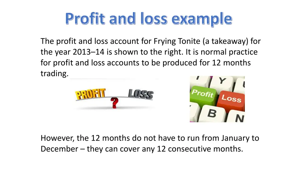 profit and loss example