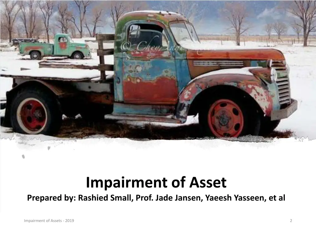 impairment of asset prepared by rashied small