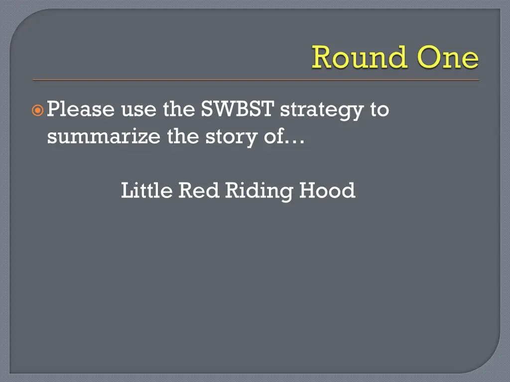 please use the swbst strategy to summarize