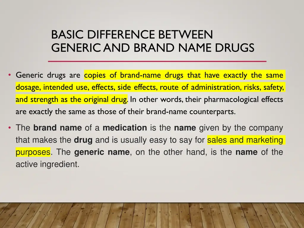 basic difference between generic and brand name