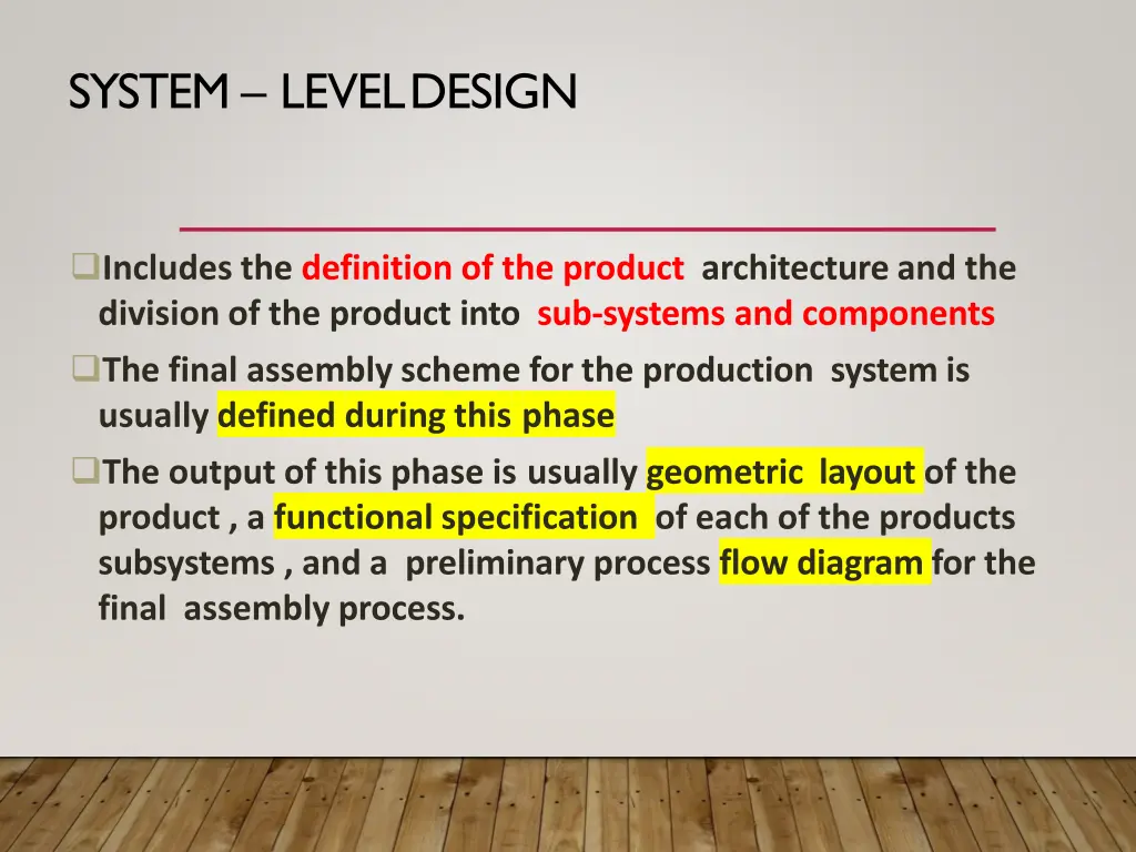 system leveldesign