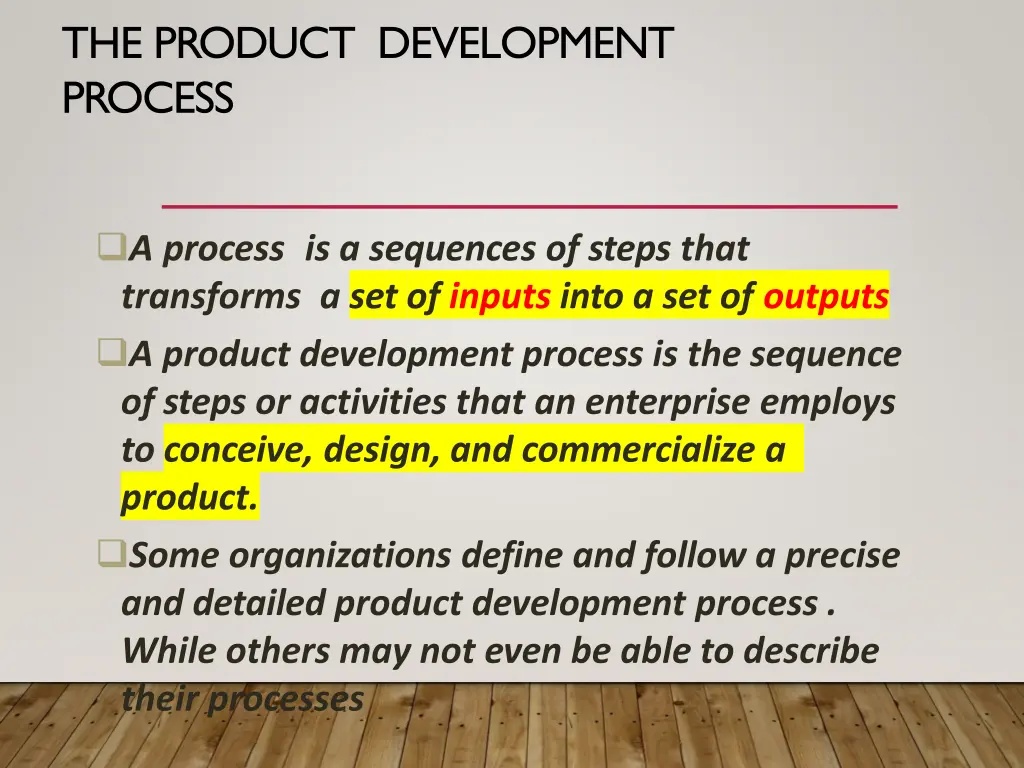 the product development process