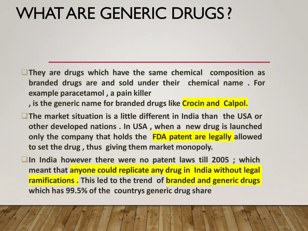 what are generic drugs