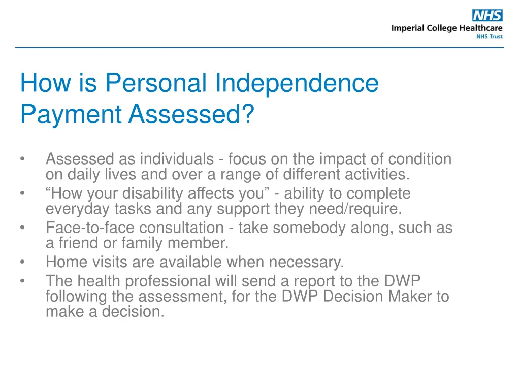 how is personal independence payment assessed