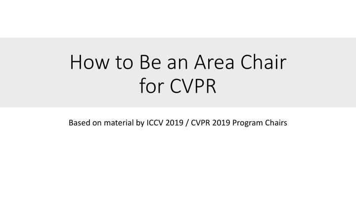 how to be an area chair for cvpr