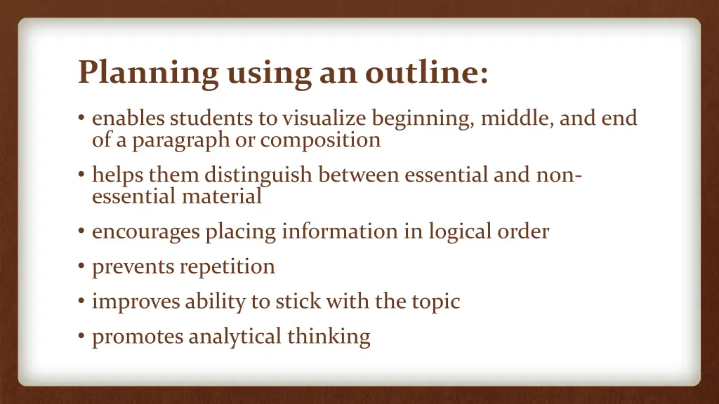 planning using an outline