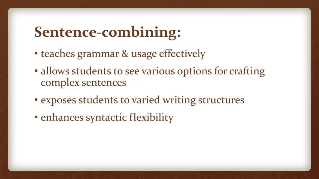 sentence combining