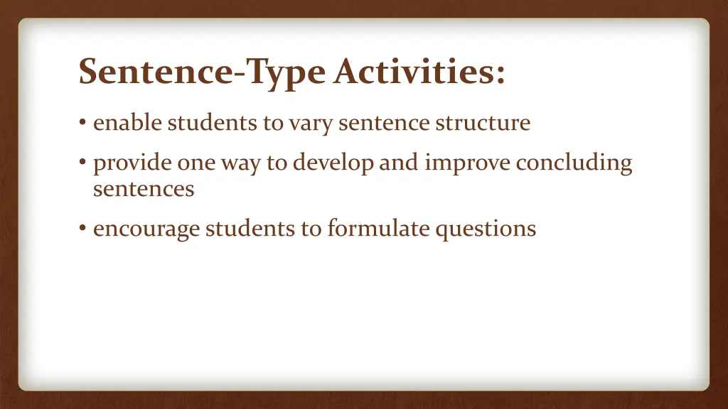 sentence type activities