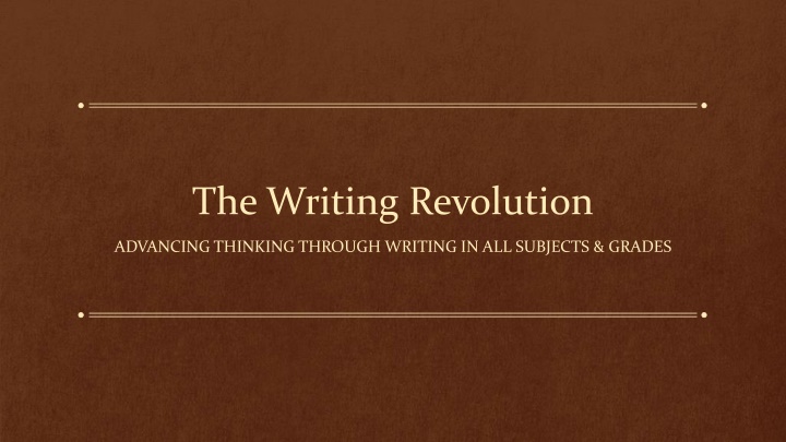 the writing revolution