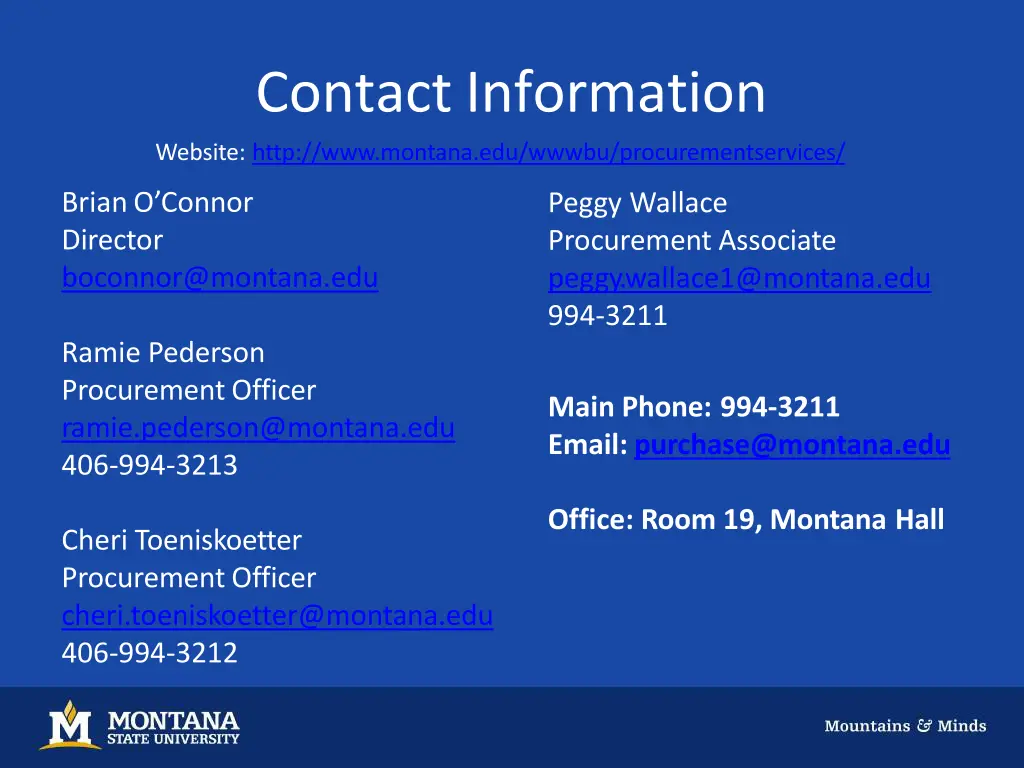 contact information