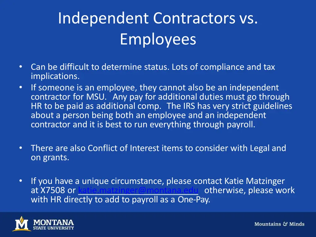 independent contractorsvs employees