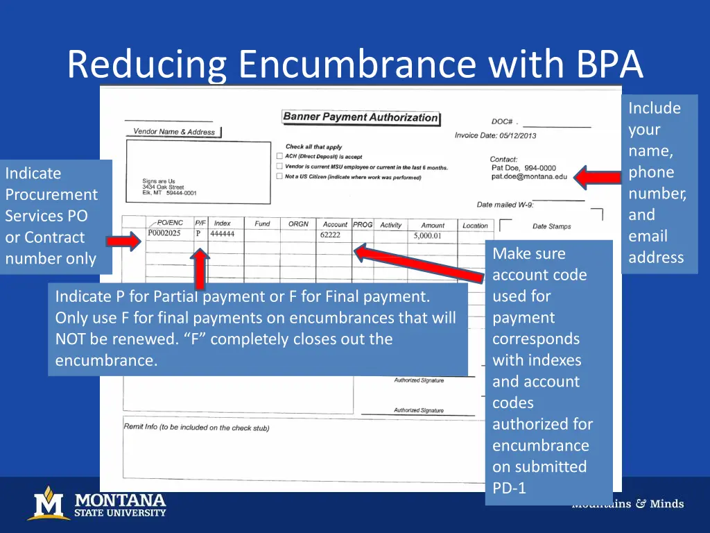 reducing encumbrance with bpa