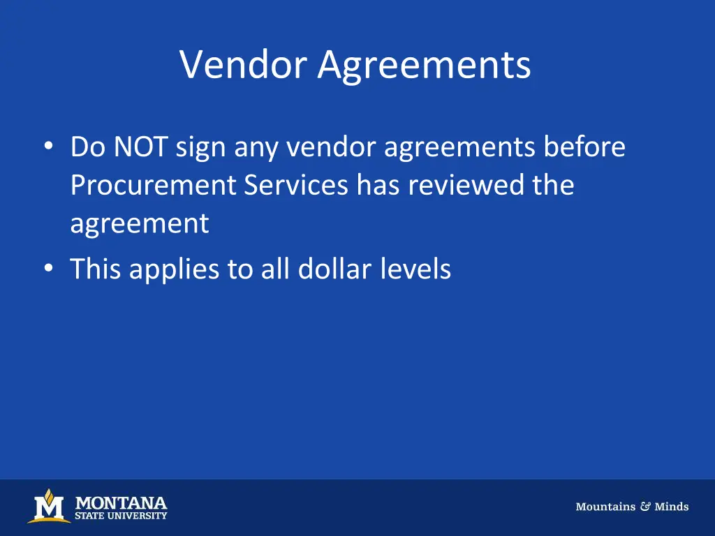 vendor agreements