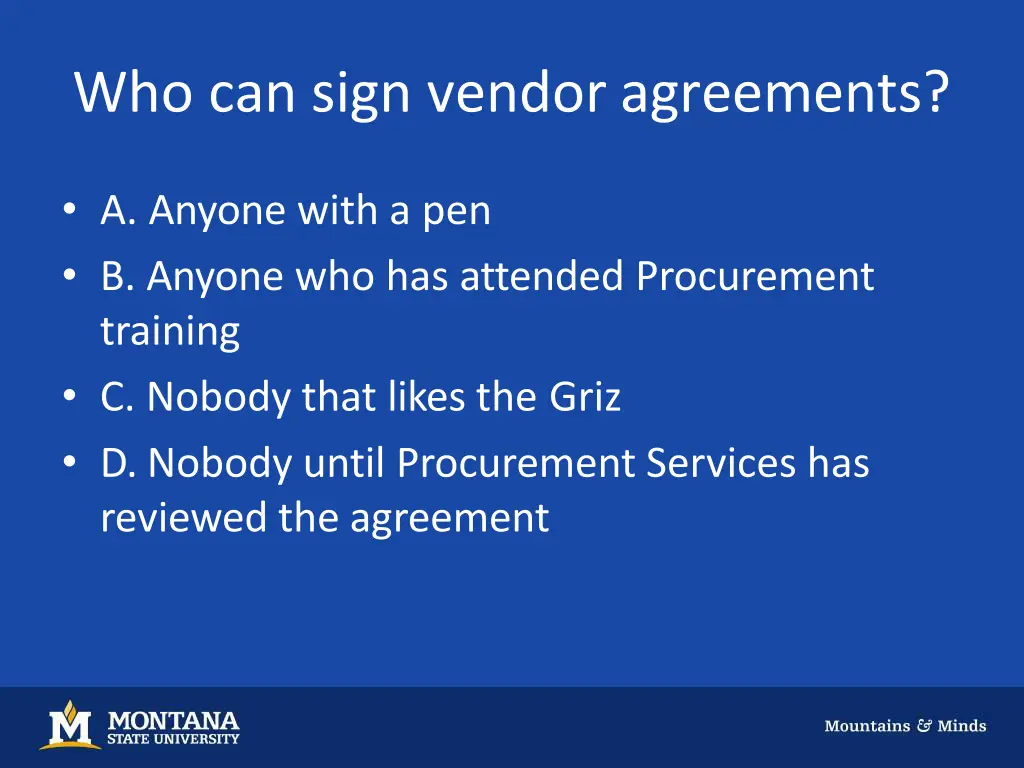 who can sign vendor agreements