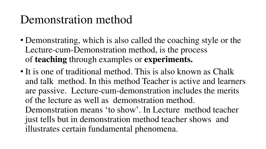 demonstration method