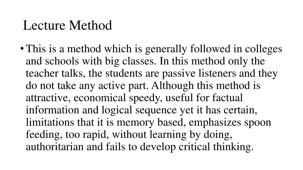 lecture method