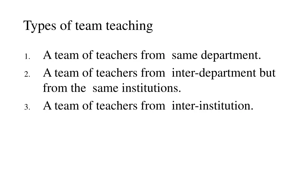 types of team teaching