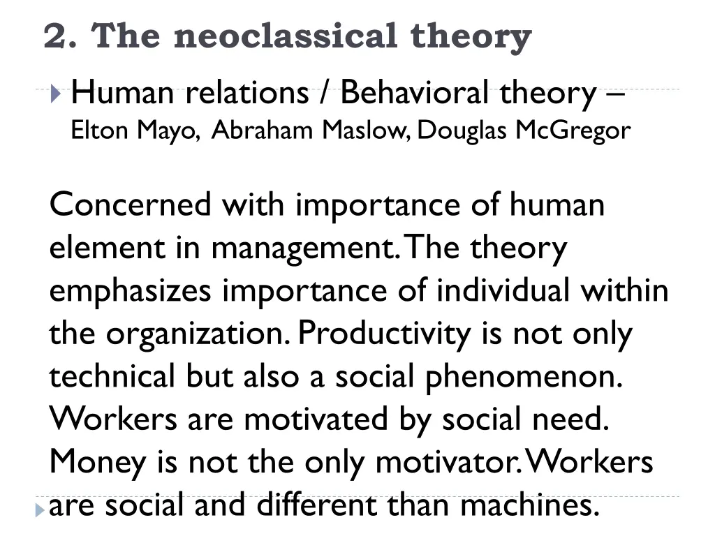 2 the neoclassical theory