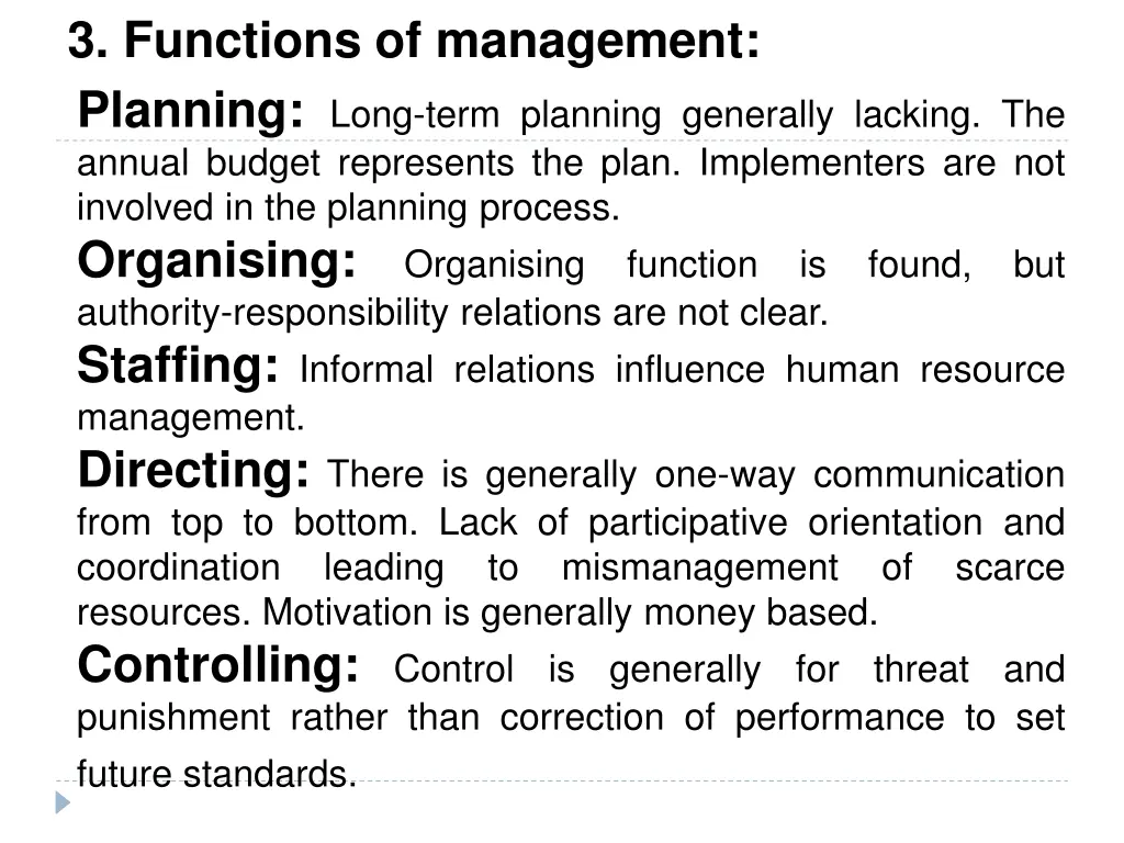 3 functions of management planning long term