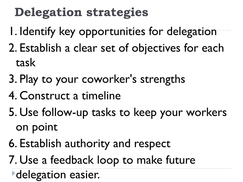 delegation strategies 1 identify