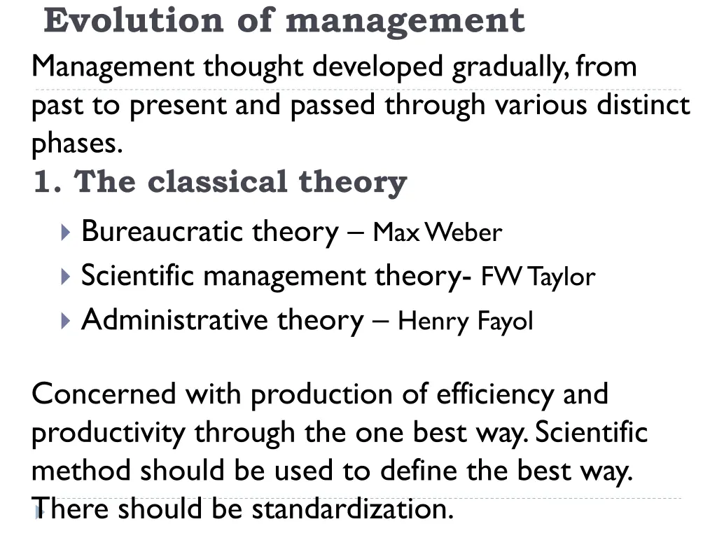 evolution of management management thought