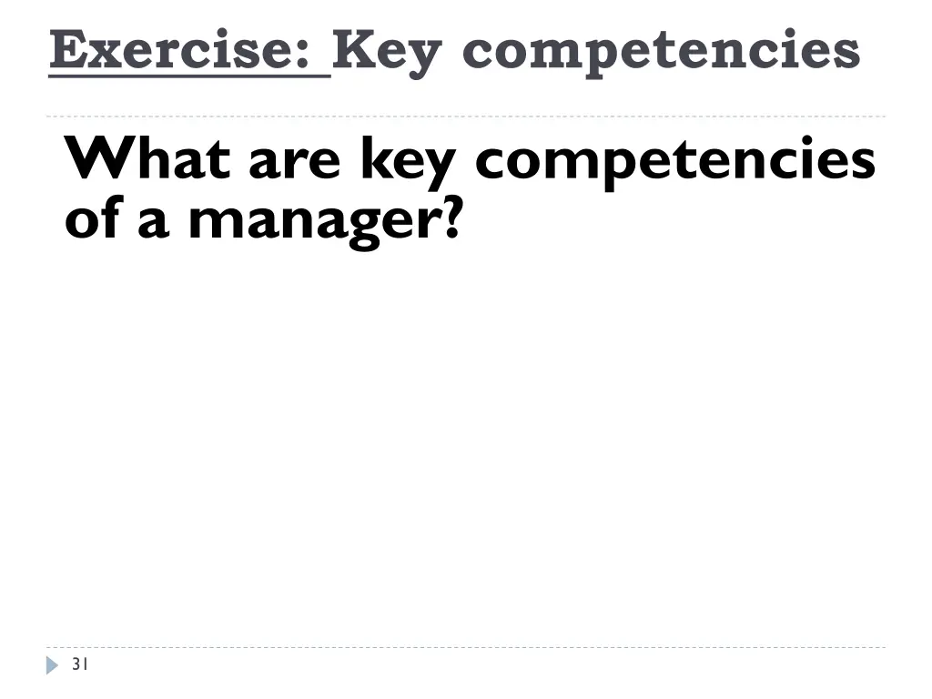 exercise key competencies