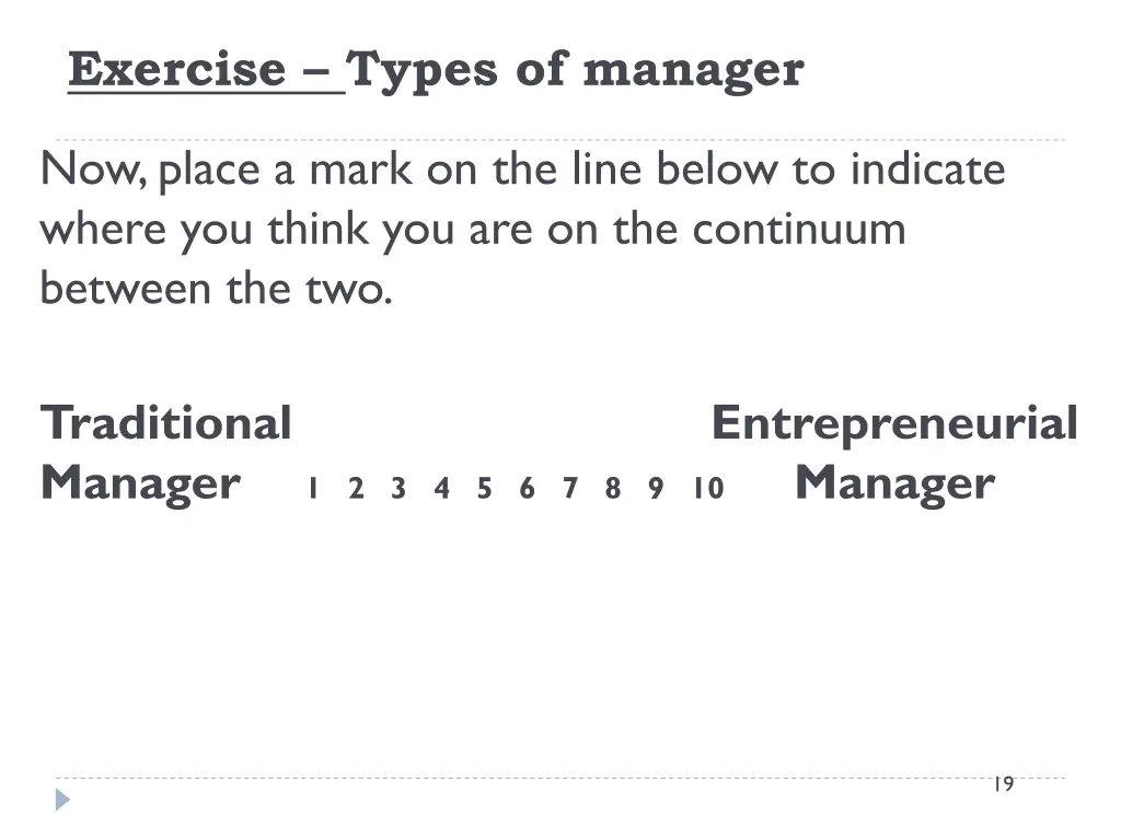 exercise types of manager 1