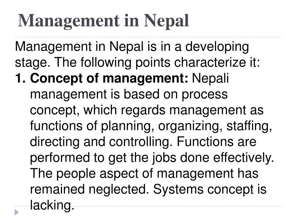 management in nepal