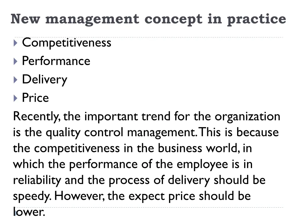 new management concept in practice