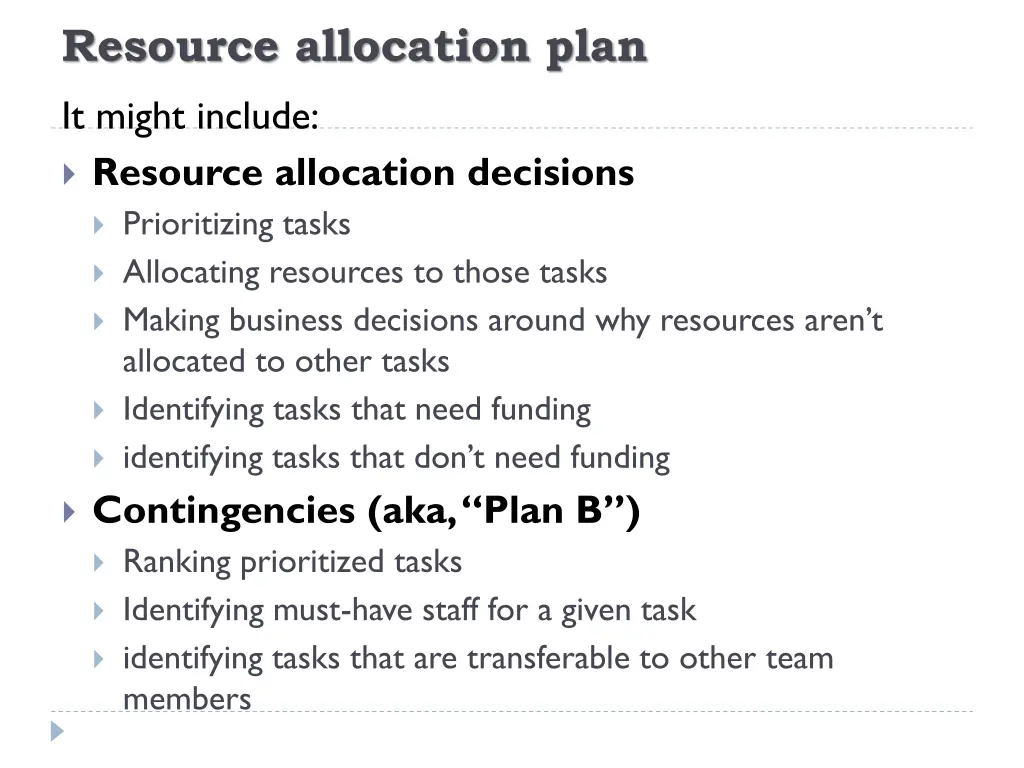 resource allocation plan