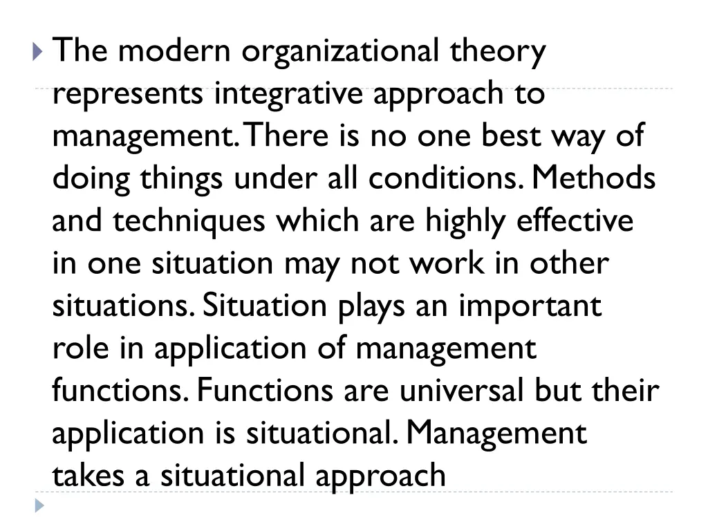 the modern organizational theory represents