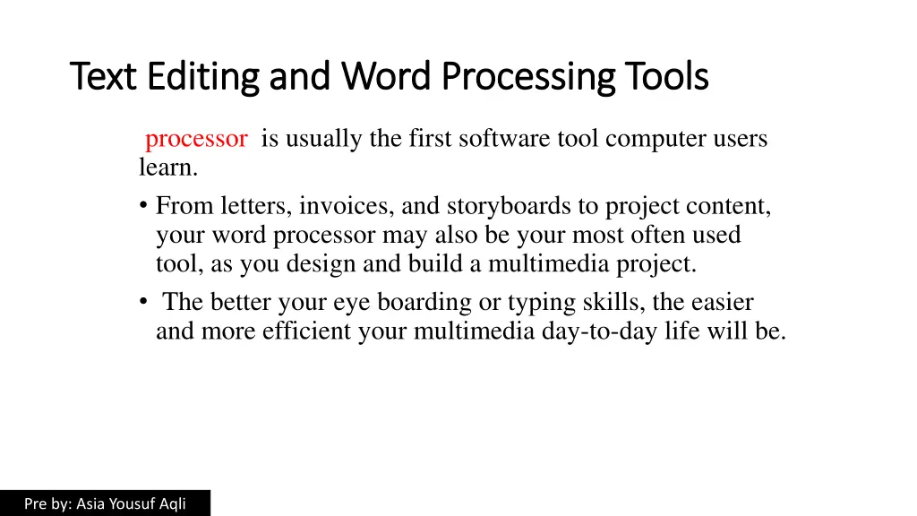 text editing and word processing tools text