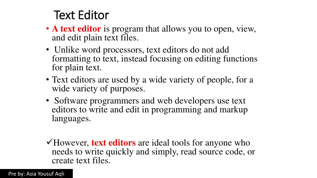 text editor text editor a text editor is program