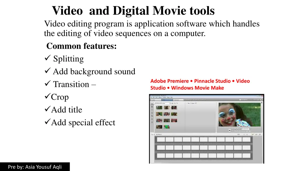 video and digital movie tools video editing