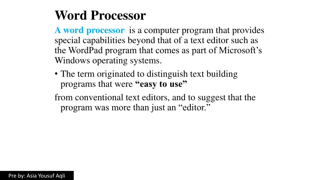 word processor a word processor is a computer