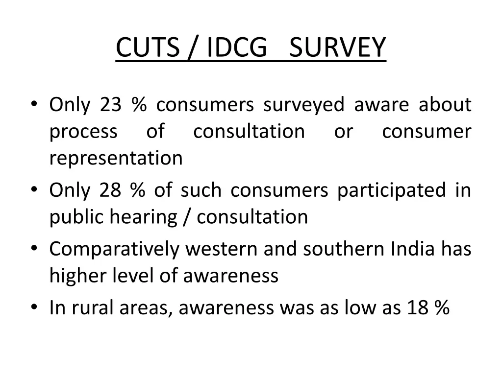 cuts idcg survey