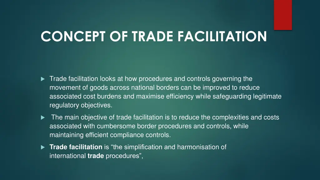 concept of trade facilitation